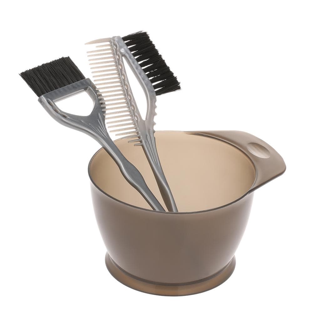 3pcs/set Plastic Hair Dye Colouring Brush Comb Bowl Hair Dyeing Kit Hair Color Mixing Bowls
