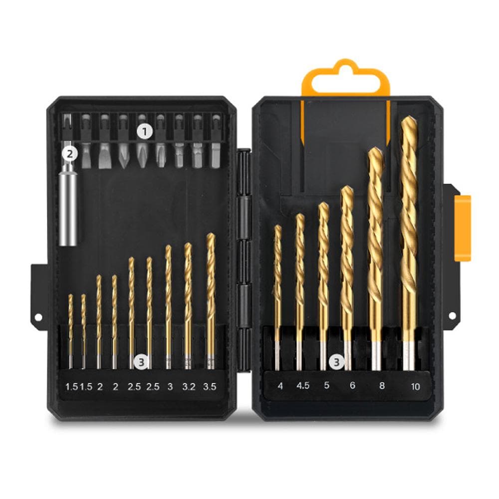Drill Bit Sets CRV Drill Driver Bit Sets 24 Piece Set Multi functional Bits Sets with 14inch 24 piece set CRV batch head and drill bit black