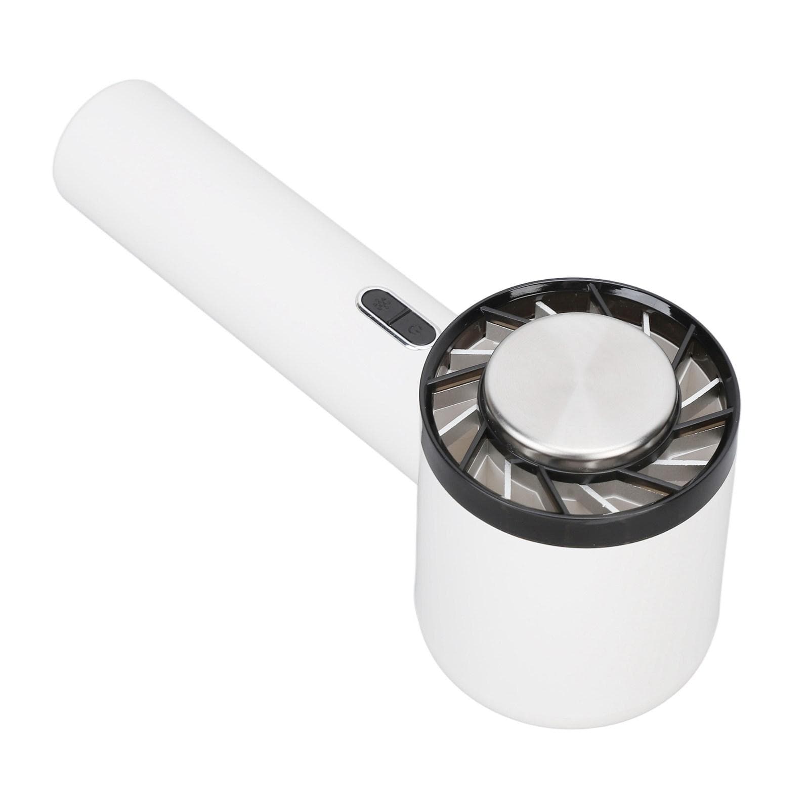 Handheld Fan 3 Speed Gears Cold Compress Quiet Phone Holder Summer Cooling Fan with Base Gray white