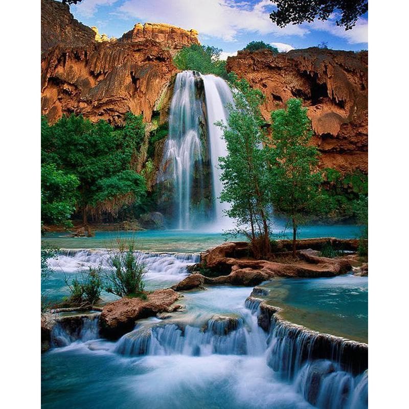5D Diamond Painting Waterfall Full Round Cross Stitch Diamond Embroidery 20X30CM