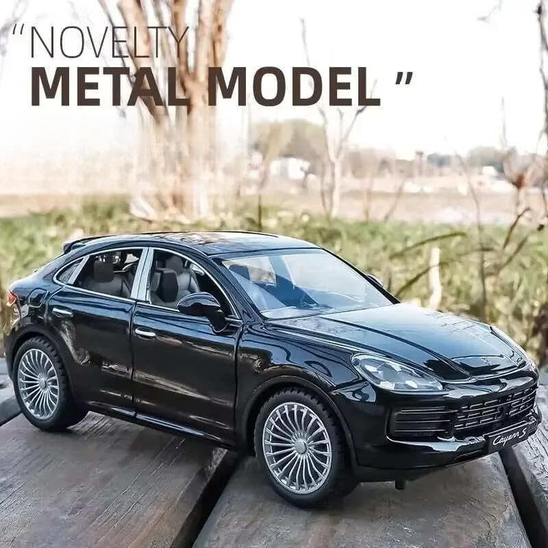 Large 1:24 Porsche Cayenne SUV Miniature Collection Simulation Die-cast Alloy Car Sound and Light Vehicle Toy Car Children's Gift black