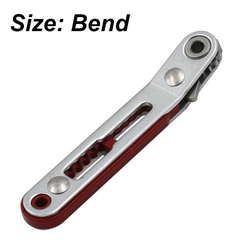 Mini Quick Ratchet Wrench Screwdriver Cross Slotted Hexagon Socket Driver Bidirectional Ratchet Flat Head Screwdriver bend silver