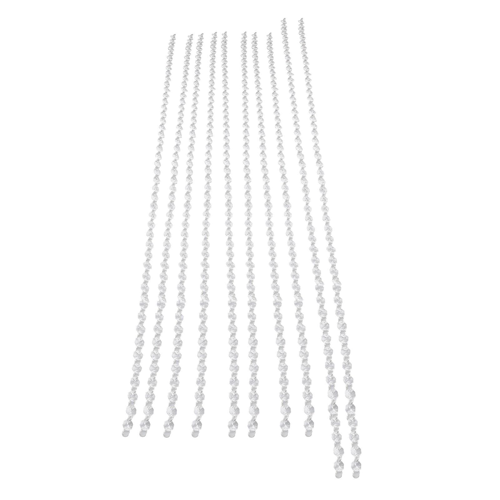 14mm Octagonal Bead String Acrylic Crystal Pearl Chains for Birthday Wedding PartyTransparent 10
