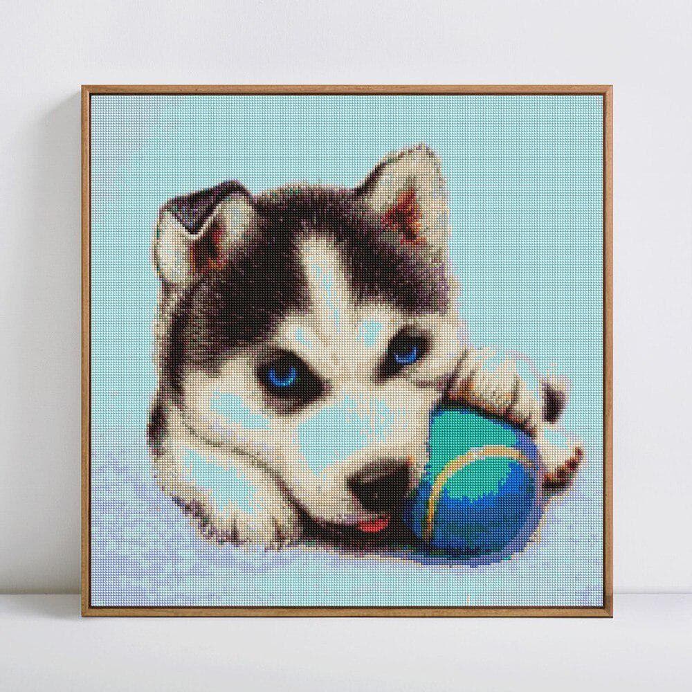 5D DIY Diamond Painting Full Round Animal Dog Rhinestone Picture Embroidery 20x20