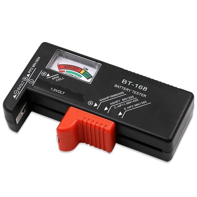 BT-168 AA/AAA/C/D/9V/1.5V batteries Universal Button Cell Battery Colour Coded Meter Indicate Volt Tester Checker BT168 Power black