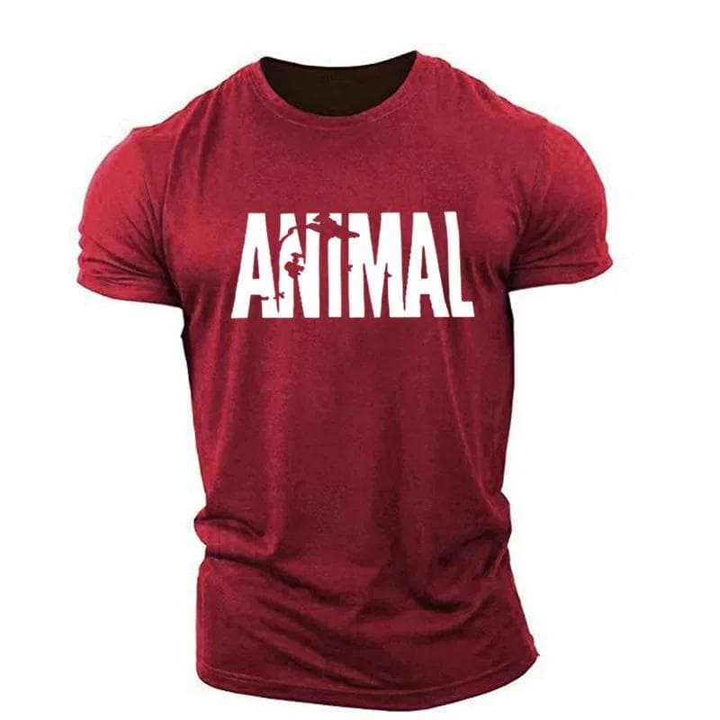 Animal Letter Minimalist Style Fashion Men's T-shirts Short Sleeve O-Neck Sportswear Oversized Gym Tops Street Men Women T Shirt XXXL