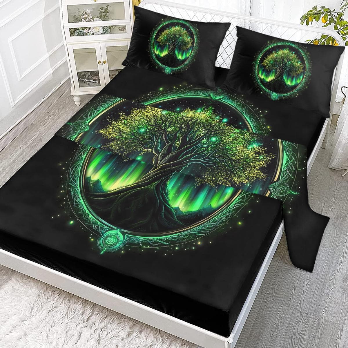 Aurora Tree Of Life 4-Piece Set, The Blending Of Natural Beauty, Including 1 Bed Sheet, 1 Duvet Cover, 2 Pillowcases (Arbor Day) 99cmx199cm