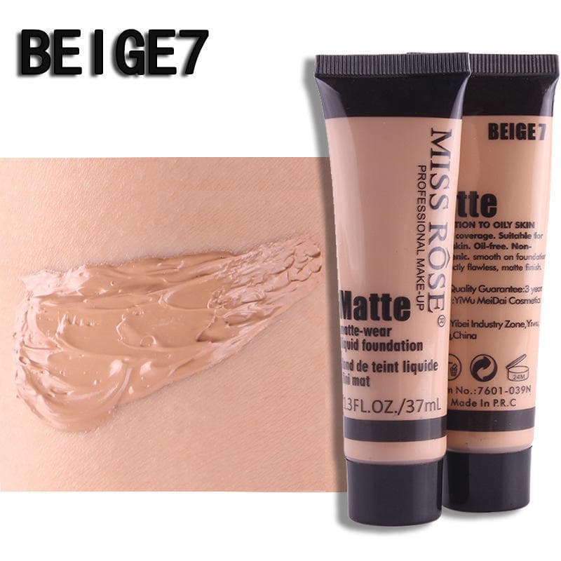 MISS ROSE 37ml/pc Exquisite Girl Concealer Foundation Long Lasting Foundations & Concealers Natural Translucent Large Capacity Portable Makeup Base Beige7