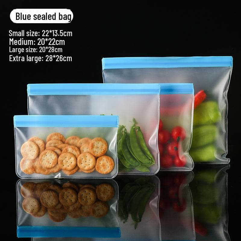 EVA Thickened Ziplock Food Preservation Bag for Refrigerator Extra Large blue