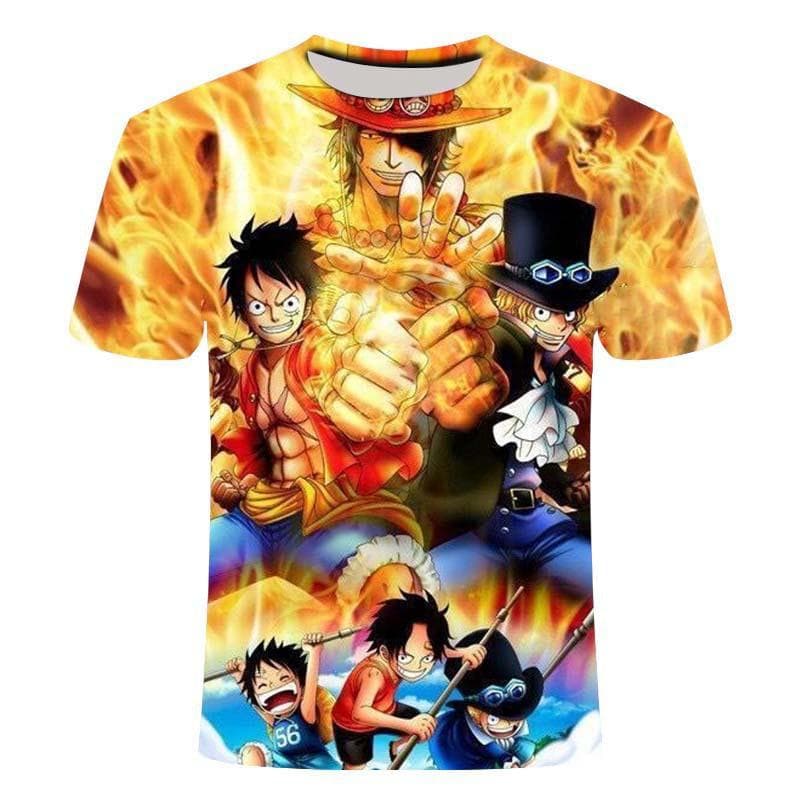 New Anime Peripheral Protagonist Luffy 3D Printed T-shirt One Piece Cartoon Men's T-shirt L