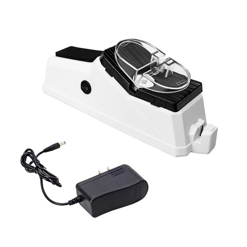 USB Electric Knife Sharpener Adjustable for Kitchen Knives Tool Knife Scissor Sharpening White Medium and Fine Grinding Blade EU Plug white