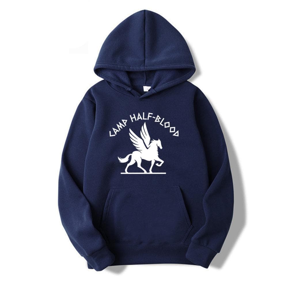 Camp Half Blood Chronicles Branches Hoodie Camp Jupiter Pullovers Percy Jackson Hoodies Unisex Long Sleeve Hooded Sweatshirt Top XL navy blue