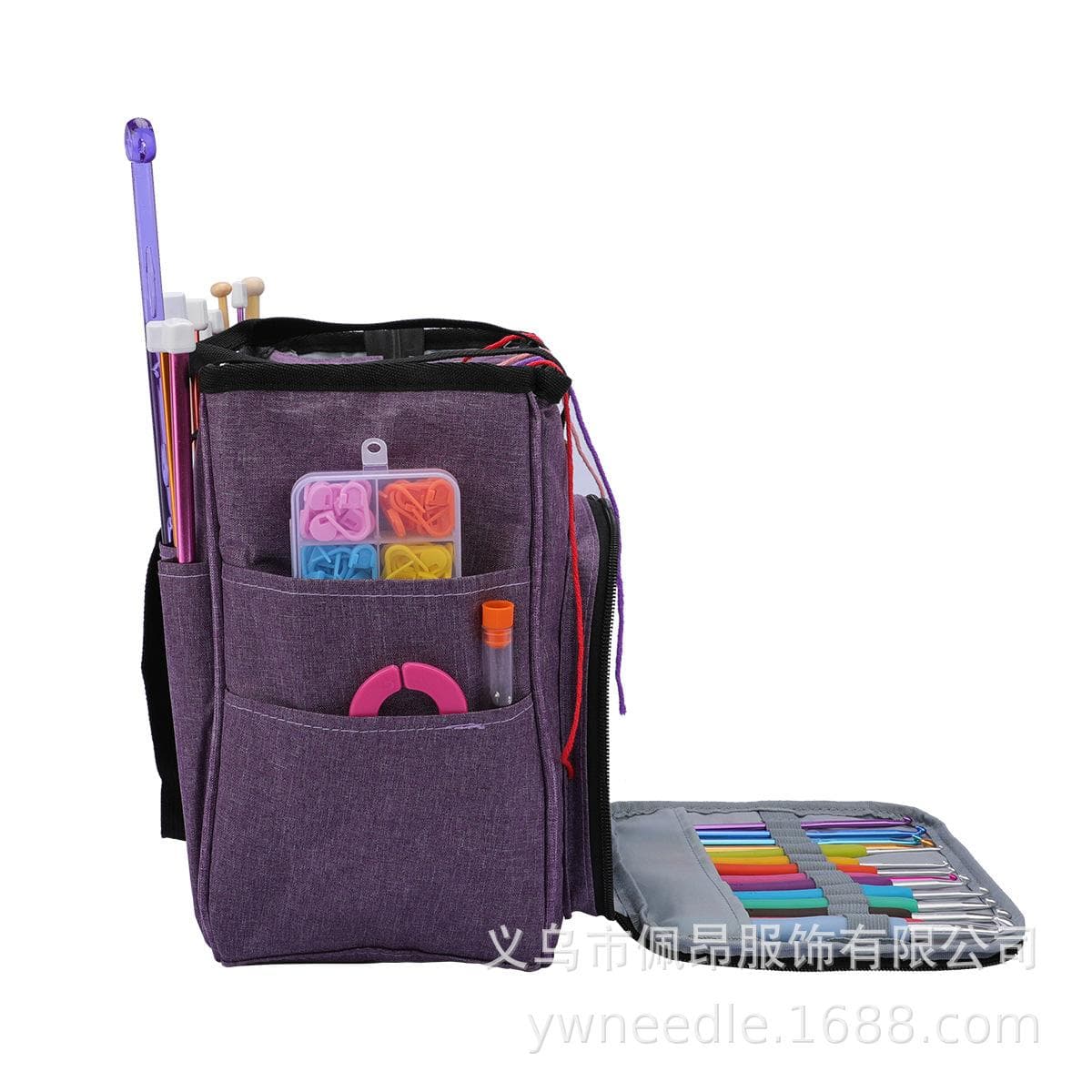 2023 cross-border hot-selling knitting tool storage bag portable storage bag DIY wool storage bag gray