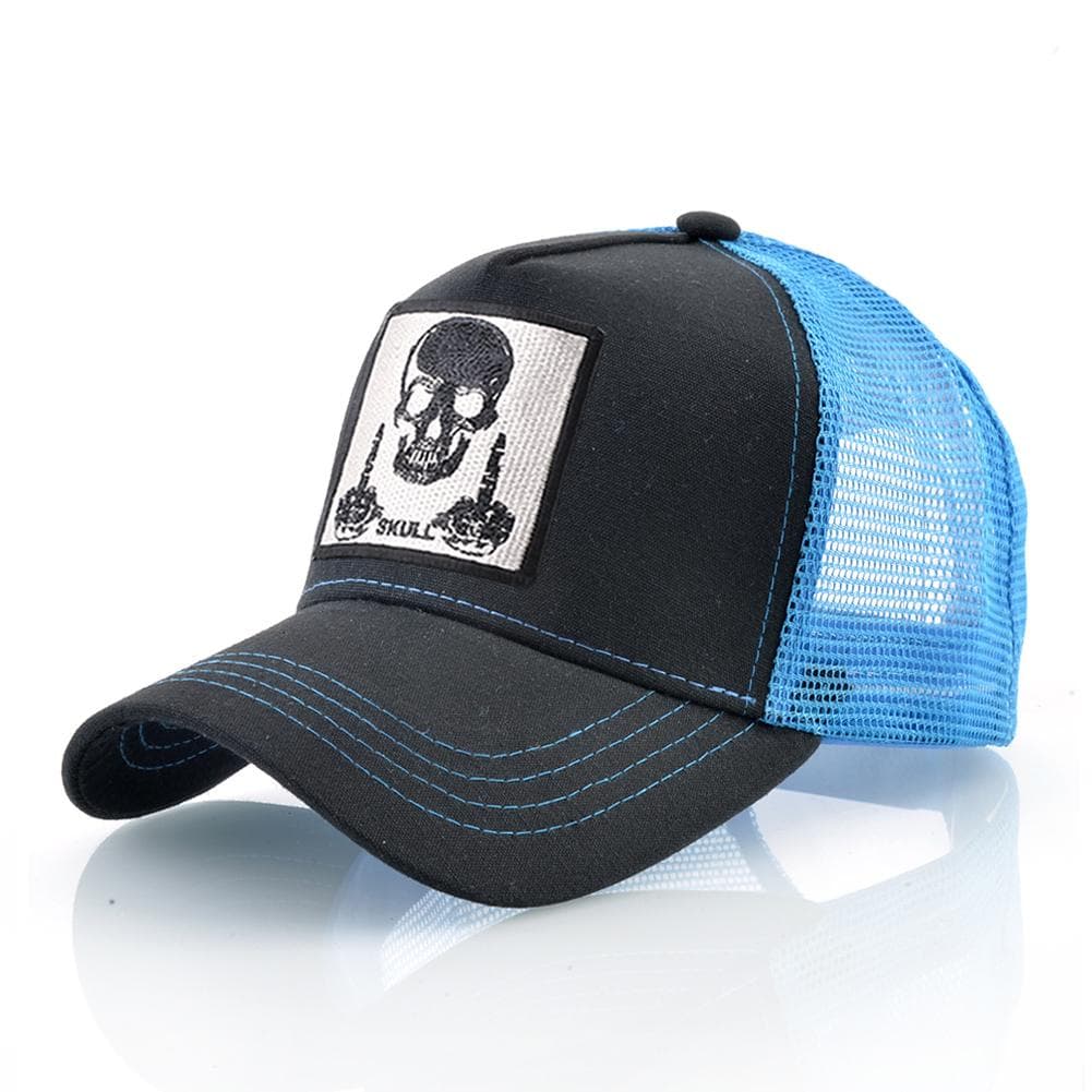 Men's Baseball Cap With Embroidery Skull Patch Snapback Hip Hop Trucker Cap Women Four Season Outdoor Breathable Visor Bone Hats 56-59CM