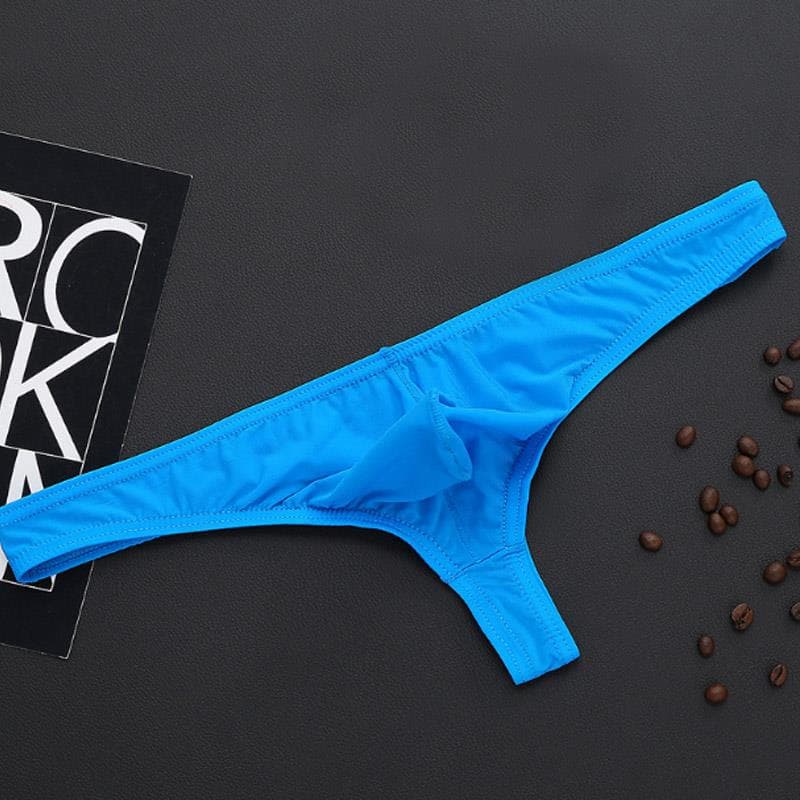 High Quantity Thongs Sexy Waist Low Fashion G- string Men's Bikini Briefs Underwear XXL blue