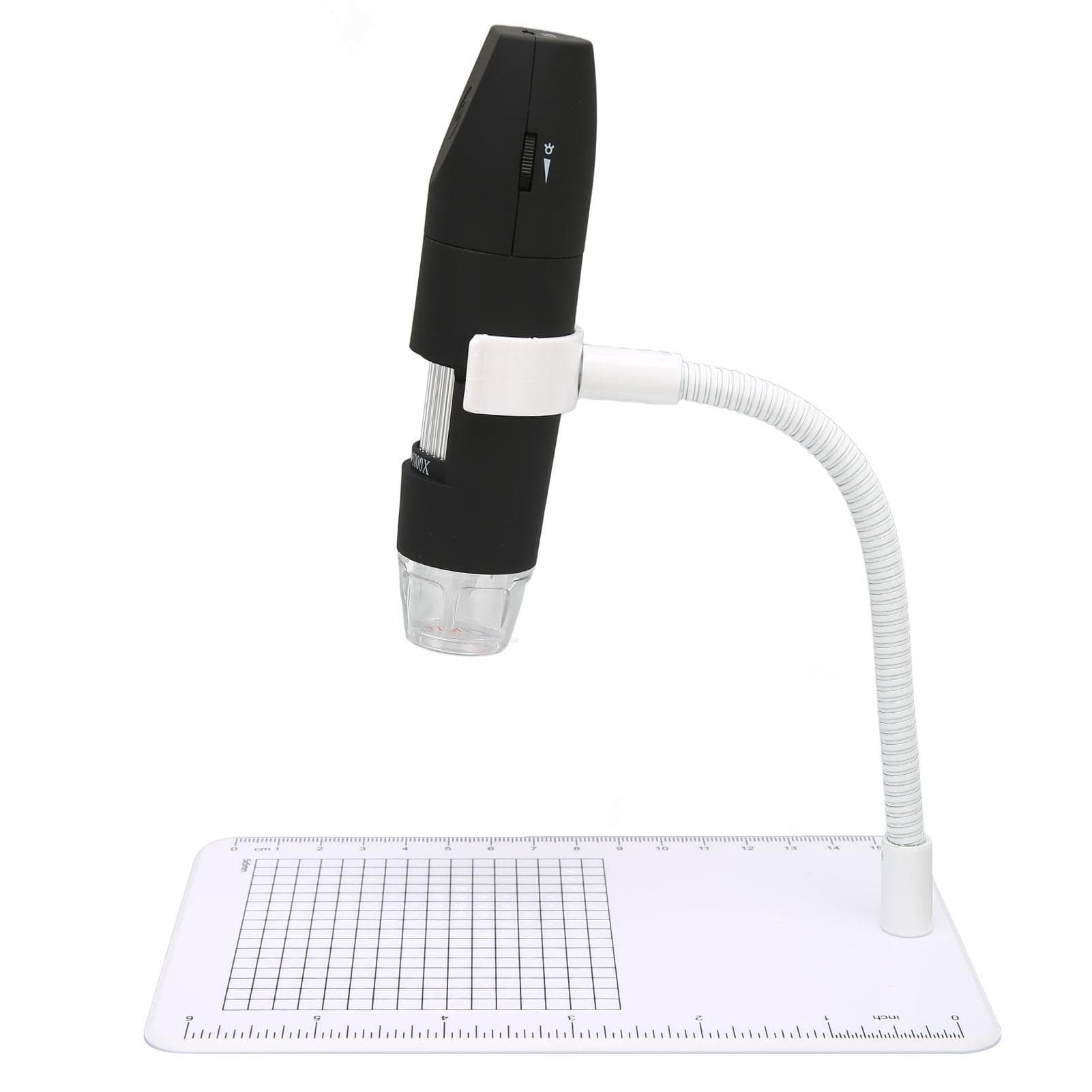 Wireless Digital Microscope Mini Handheld 8 LED HD Microscope Camera WiFi USB Compatible for black