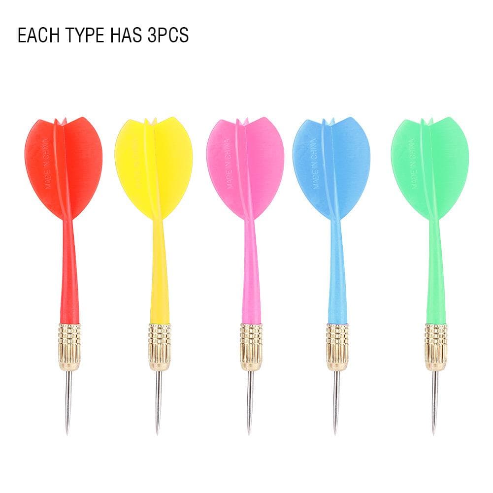 15Pcs Set Needle Tip Darts Barrel Colourful Darts Dart Red Yellow+Green Purple  Blue