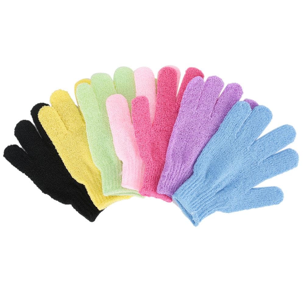 7pcs Bath Glove Shower Body Deep Cleaning Exfoliating Skin Spa Massage Scrub Glove7pcsSet white