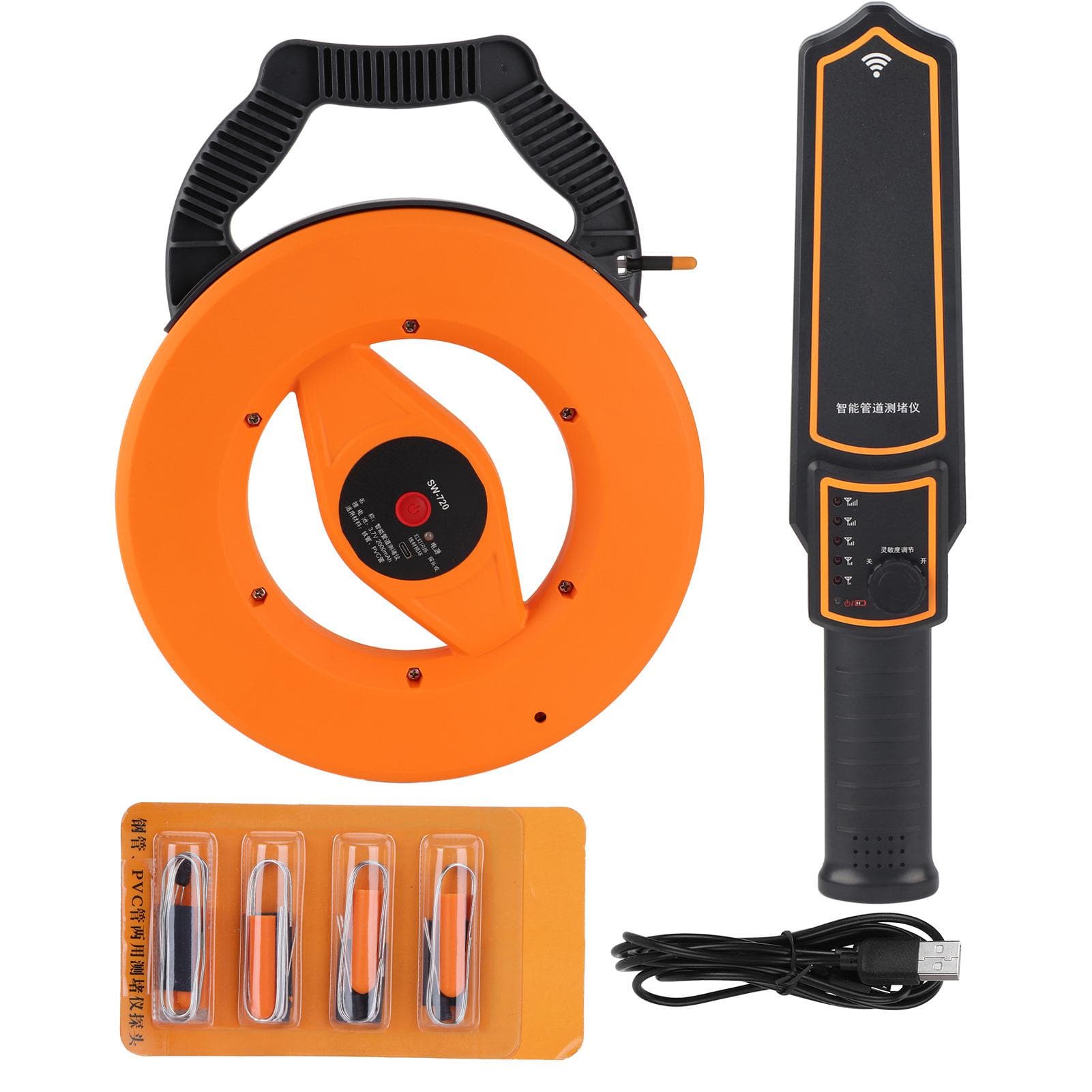 Wall Pipe Blockage Detector Scanner Diagnostic?Tool Steel/PVC Pipeline Plugging Tester