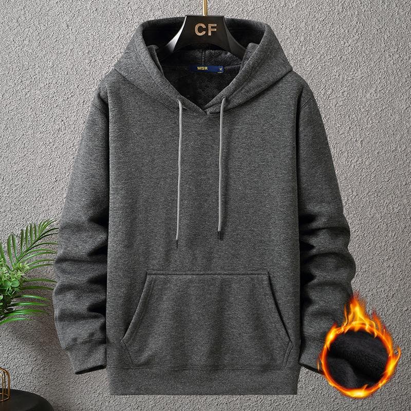 12XL 10XL Plus Size Hoodies Autumn Winter Thick Fleece Hoodie Male Big Size 12XL Hooded Pullover Solid Color Hoodies Men 5XL dark grey