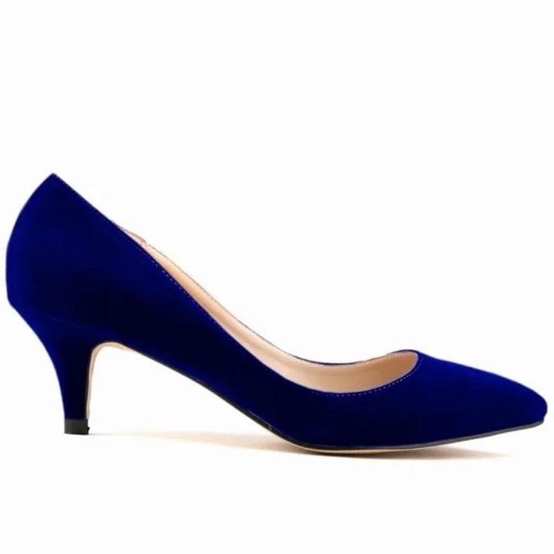Spring and Autumn Women Shoes High Heels Solid Color Breathable Non Slip Sole Latex Insole Work Wedding Shoes shoe 39 blue