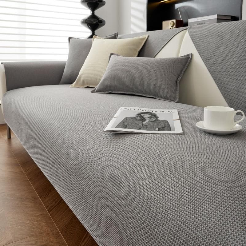 New Sofa Cover Waterproof Sofa Cushion Four Seasons Universal Solid Color Waffle Sofa Cover Skin Friendly Non-slip Couch Cushion 70x70cm 1pcs