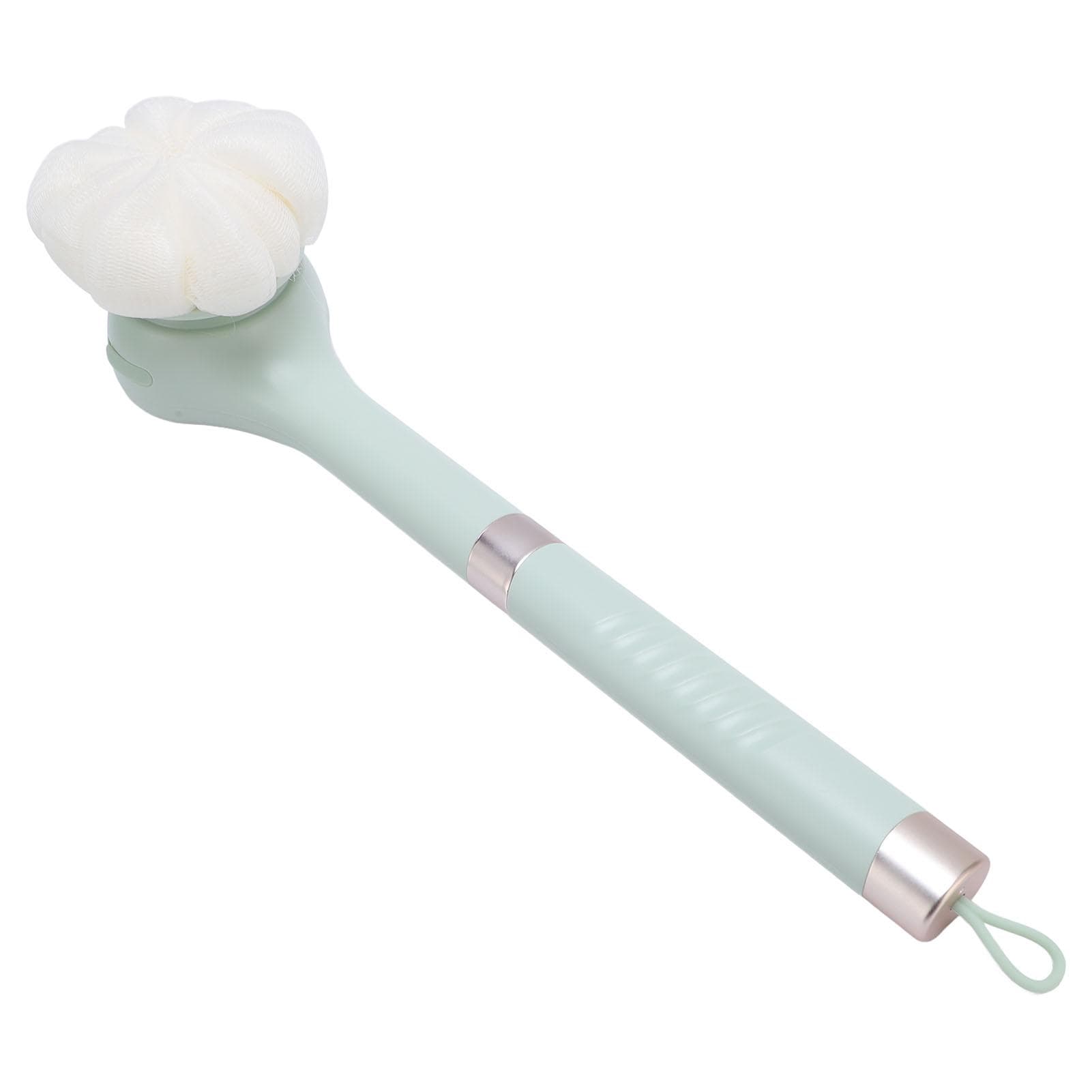Electric Shower Brush for Body 3 Adjustable Speeds Water Proof All Round Cleansing Long Handle green