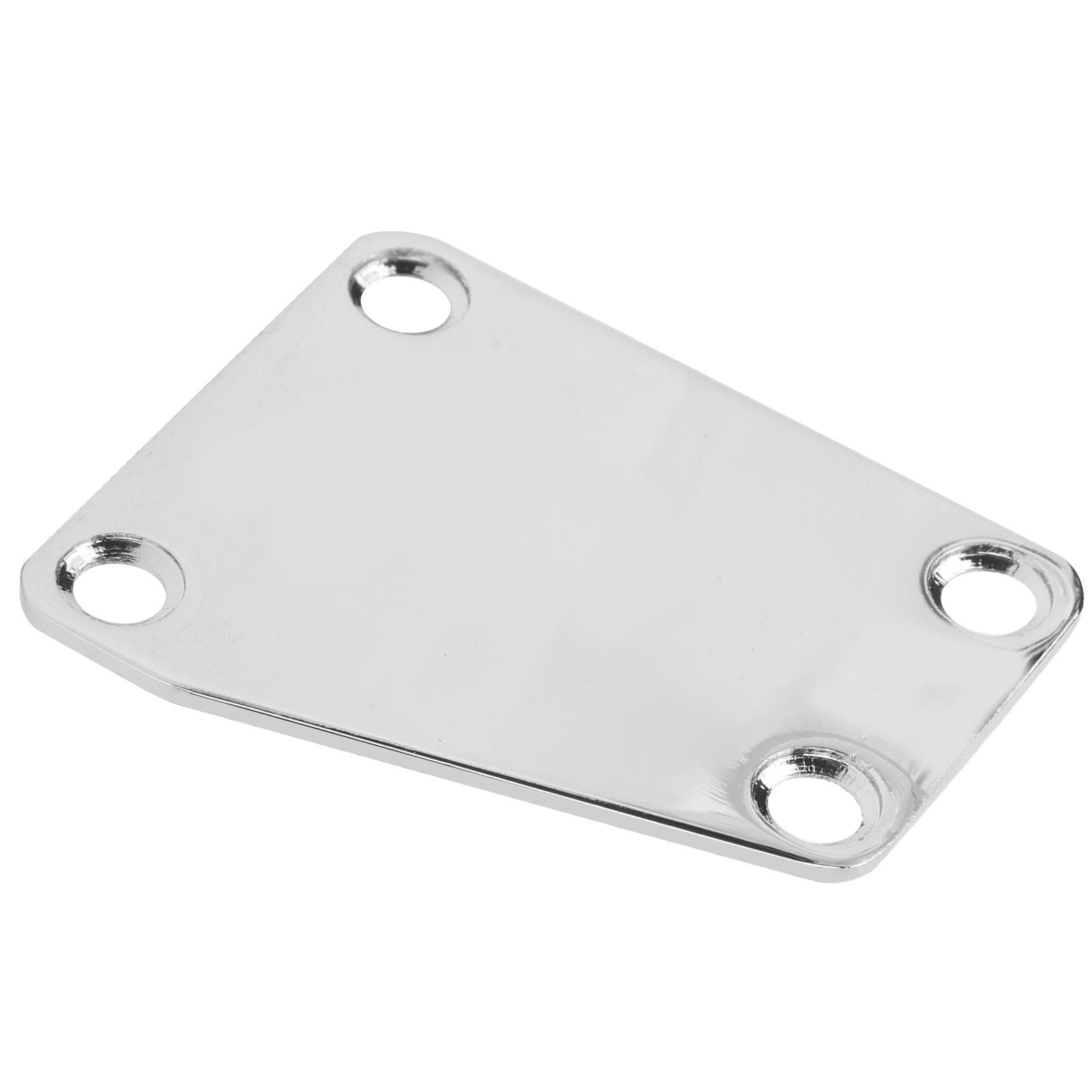Guitar Neck Plate 4?Hole Trapezoid Iron Replacement Parts with 4 Screws for Jazz Bass