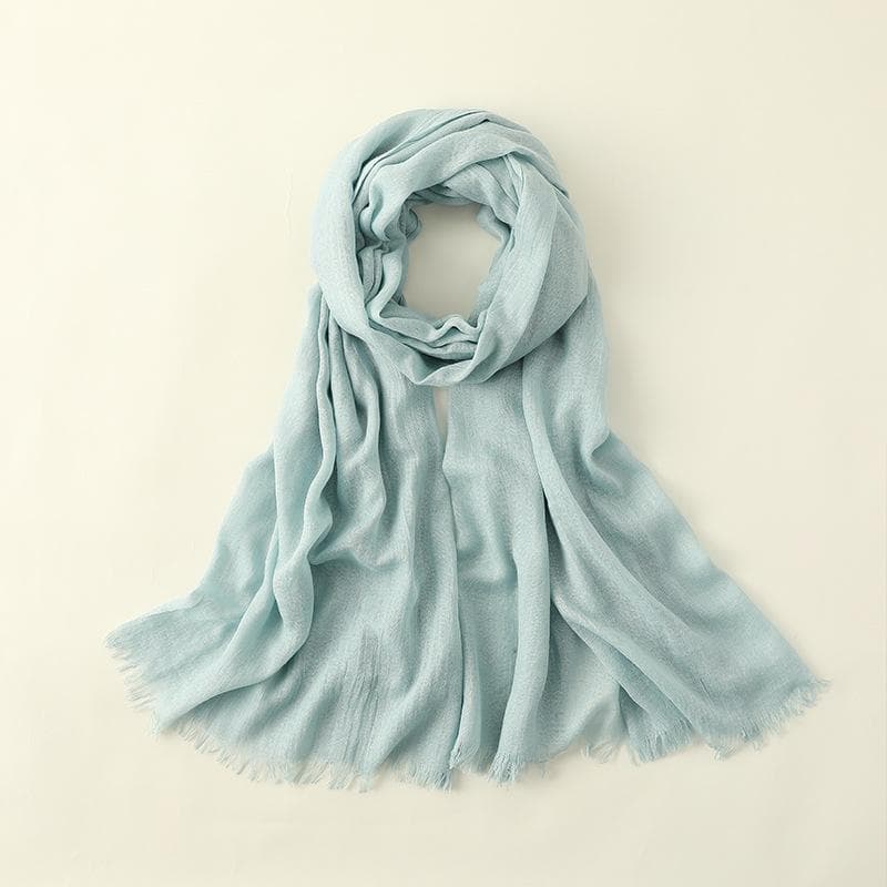 Summer Silk Scarf for Women, Fashionable Sun Protection and Shading, Beach Long Scarf, Solid Color Cotton and Linen Silk Scarf, Scarf 100*195CM
