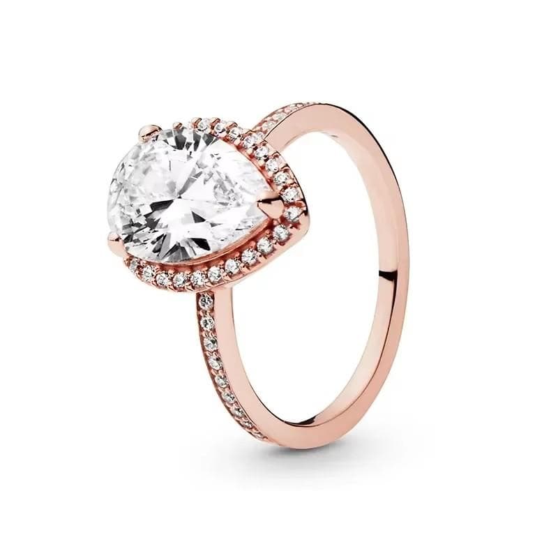 925 Sterling Silver Classic Dazzling Crown Round Hearts Ring Exquisite Women's Light Luxury Charm Ring Jewelry Gift 6&cubic zirconia dark brown
