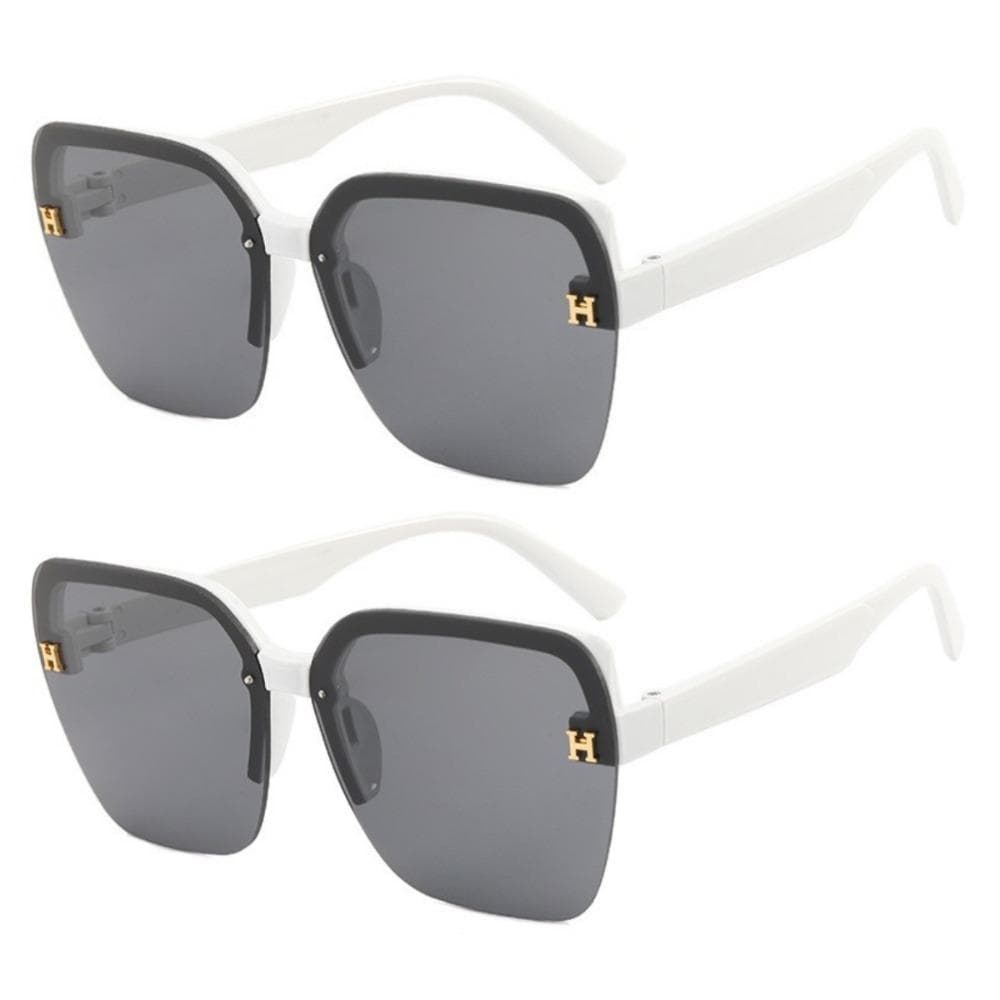 Large Frame Sunglasses H Letters Round Face Show Face Small Fashion Anti UV Sunglasses for Women Men