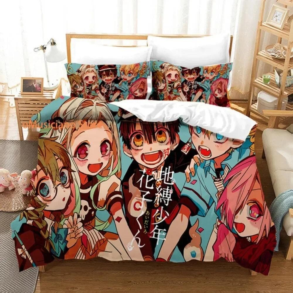 Fashion 3D Printing Anime Toilet-bound Hanako-kun Bedding Set Duvet Cover Sets Comforter Bedding Double Size Adults Kids Gift EU King 240x220cm
