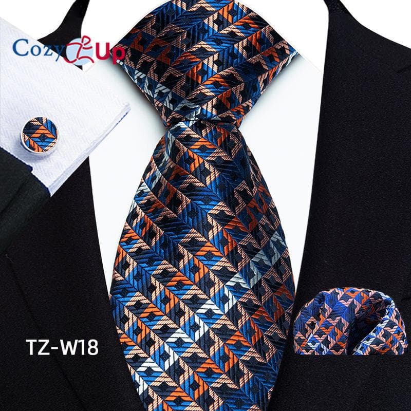 Cozy Up Three-piece Set Paisley Fashion Business Men Tie Includes Tie Cufflinks Handkerchief