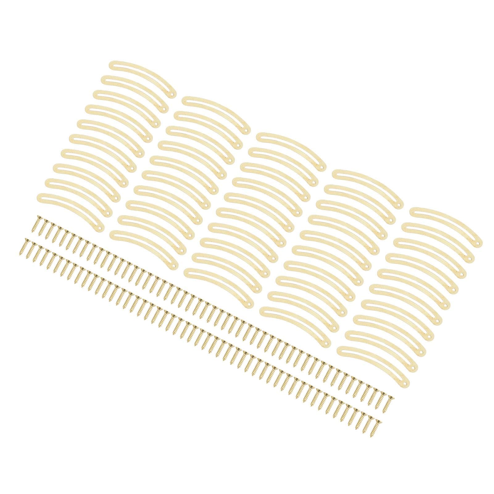 100Pcs Lid Support Hinge Kit Soft Close Recurved Stay for Wooden Box Home Furniture Cabinet Jewelry yellow