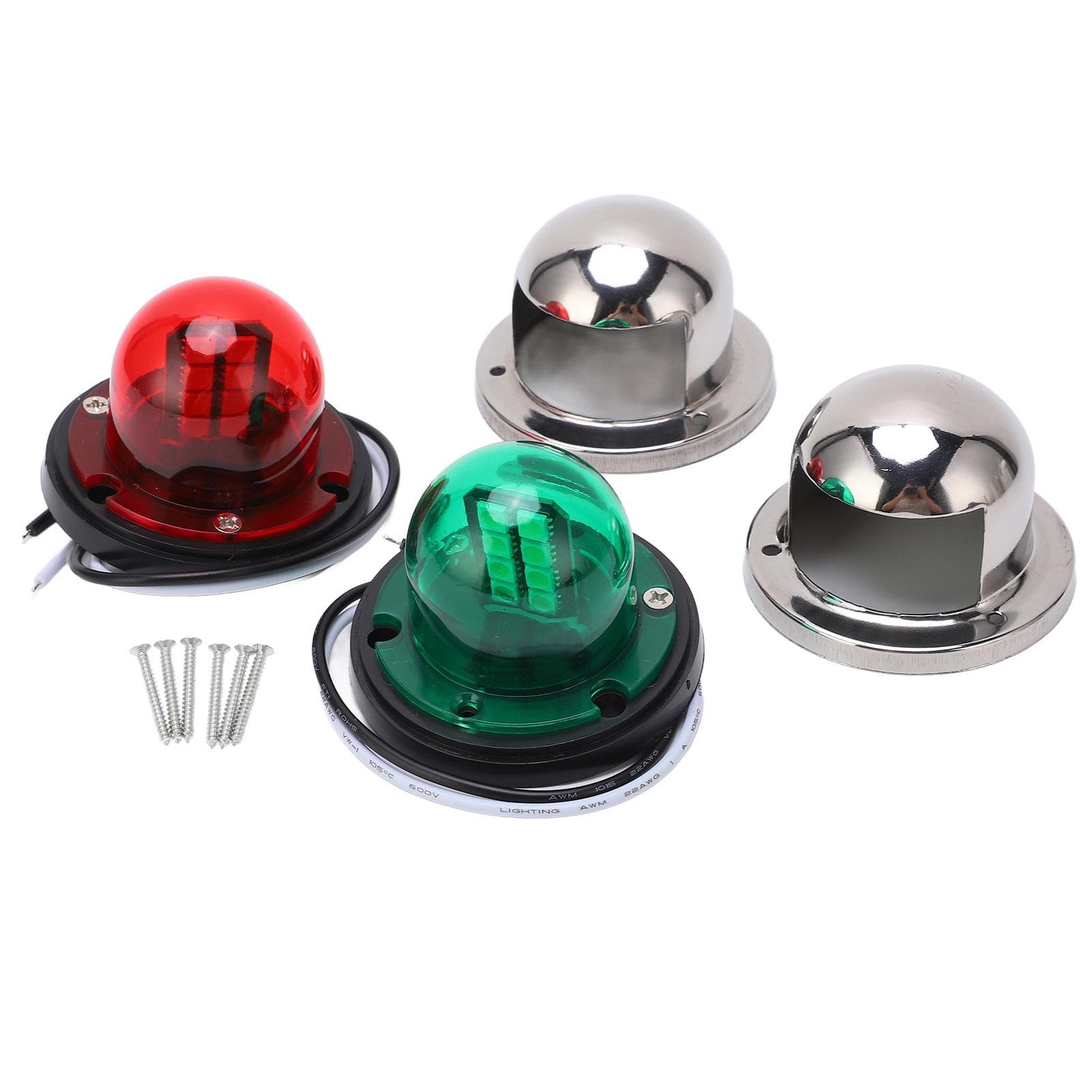 Stainless Steel 12V LED Marine Boat Yacht Red Green Bow Navigation Light