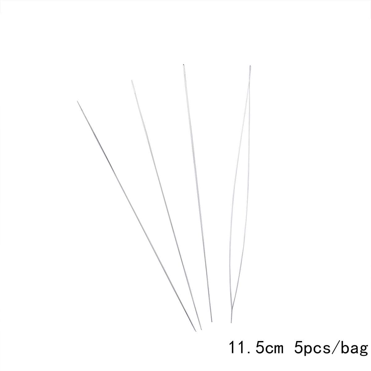 Stainless Steel 5Pcs Opening Curved Beading Needles Tools Pins for bead Threading String Cord Easy DIY Jewelry Findings Making 5