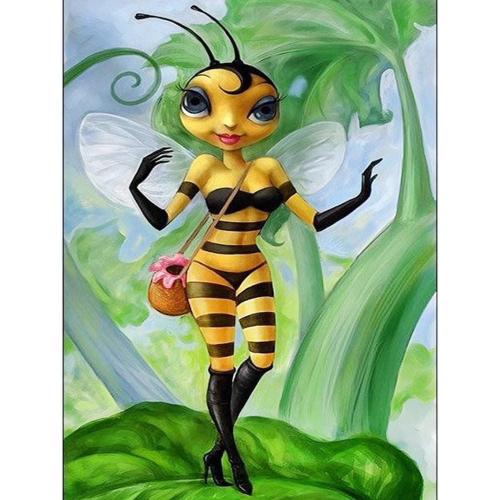 5D DIY Diamond Painting Mosaic Bee Elf Diamond Rhinestone Embroidery Cross Stitch Home Decoration 20X30CM