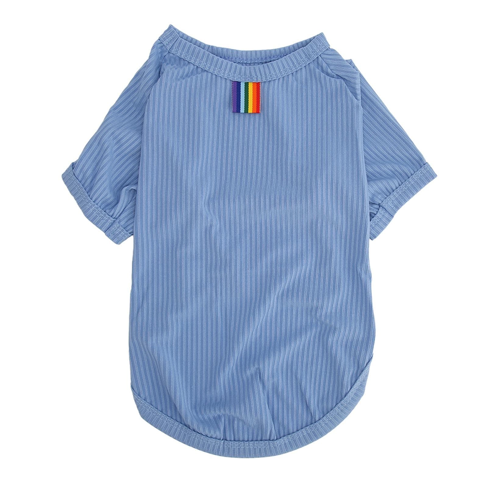 Dog T Shirt Spring Summer Fashion Cute Stripe Print Thin Breathable Soft Stretchy Pet Dog Striped L(for 6.5-9kg)