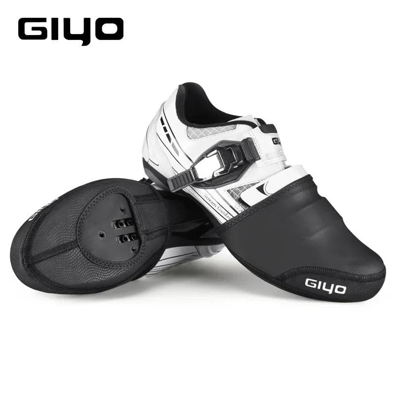 GIYO Waterproof Shoe Covers Reusable Anti-slip Warm Reflective Protector Half-toe Shoe Cover Winter Cycling MTB Bike Equipment XL-XXL black