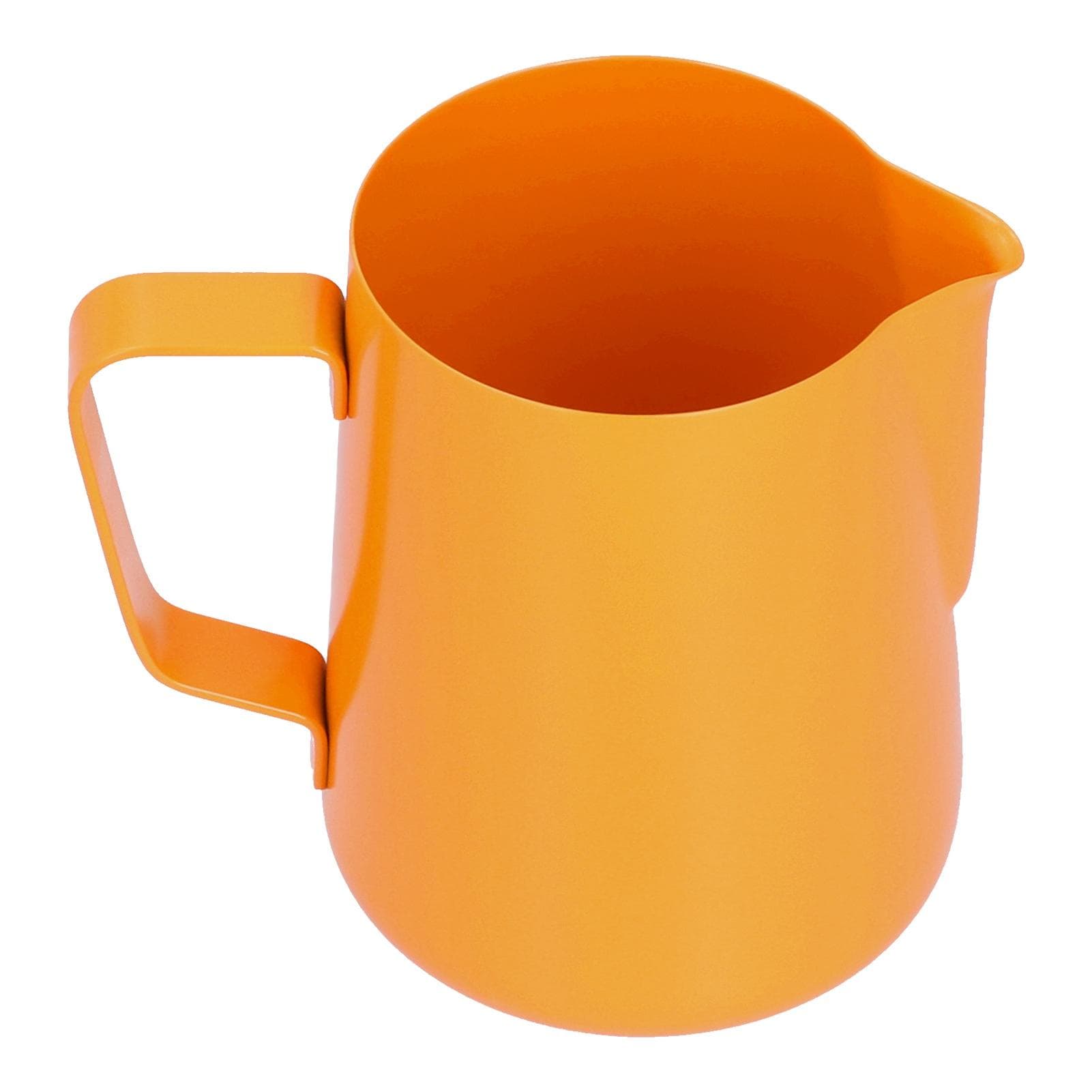 600ml Stainless Steel Frothing Pitcher Milk Coffee Frothing Jug with Pointed Spout for HomeOrange orange