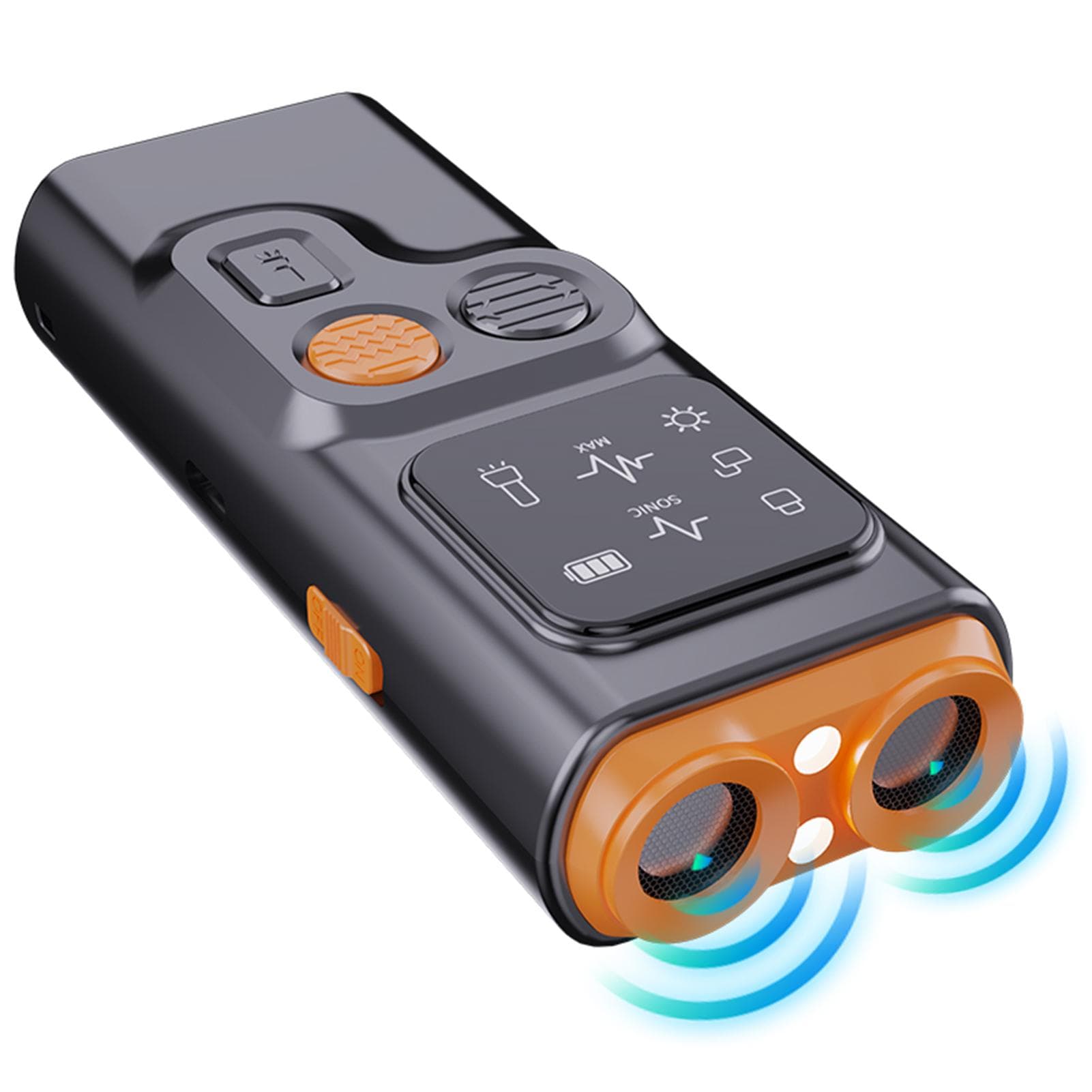 Dog Barking Control Devices Ultra-Sonic Anti-Bark Deterrent with LED Flashlight Rechargeable black