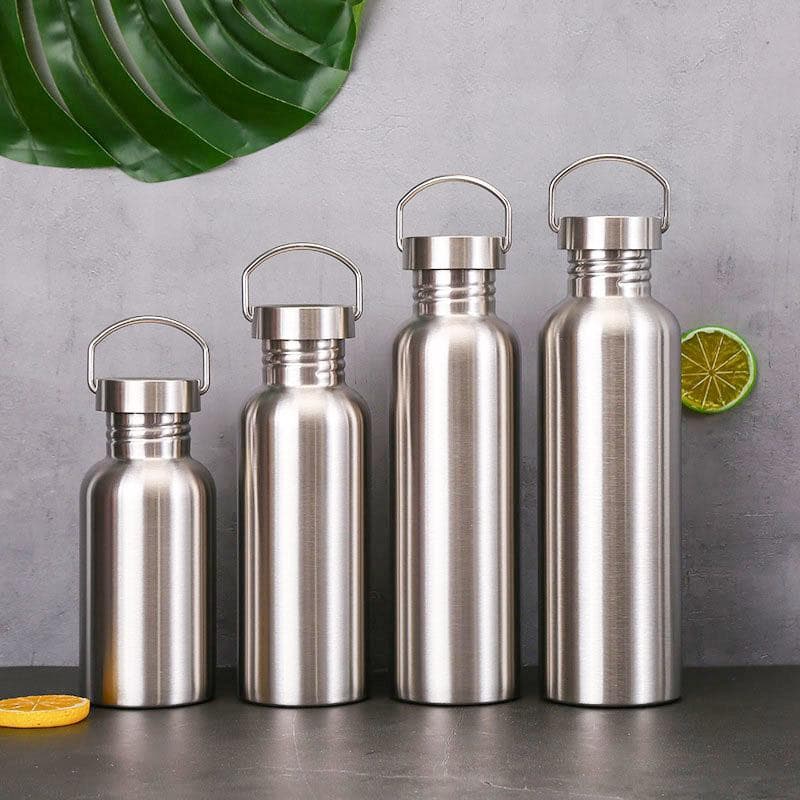 Stainless Steel Water Bottle Leak-proof Single Wall Large Capacity Wide Mouth Sports Water Bottles For Cycling Hiking Drinkware 500ml