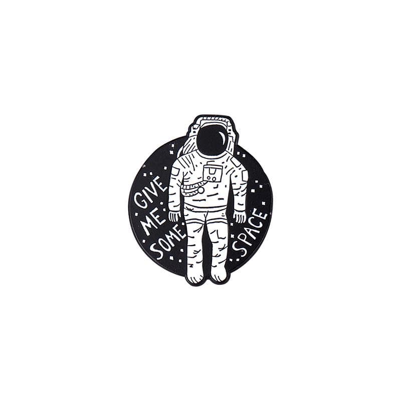 Astronaut spacecraft with starry sky design Design Metal Enamel Brooch Creative Personality Badge Best Friend Gift Pin