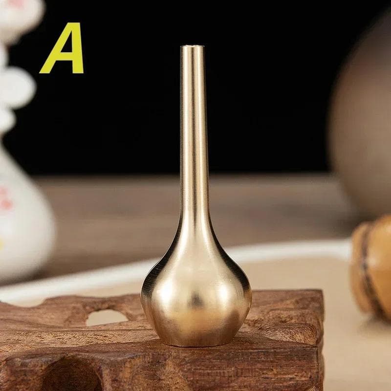1Pcs Brass Incense Holder Mini Metal Vase Decoration Living Room Bedroom Home Decor Unique Gifts