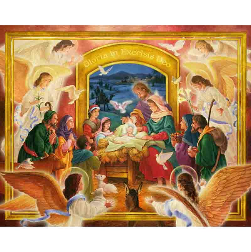 Full Round Diamond  Religious Portrait  Rhinestone Cross Stitch Diamond Embroidery Room Decoration 20X30CM