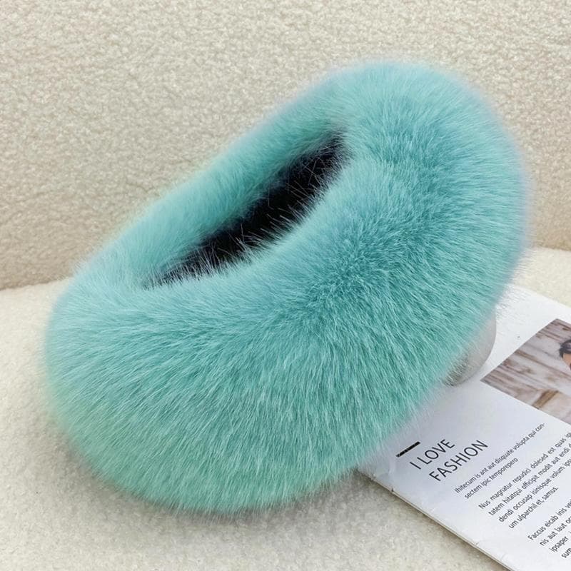 1PC Elegant Winter Faux Fur Warm Warm Headband Hat Empty Top Skin-friendly Fashion Versatile Hat