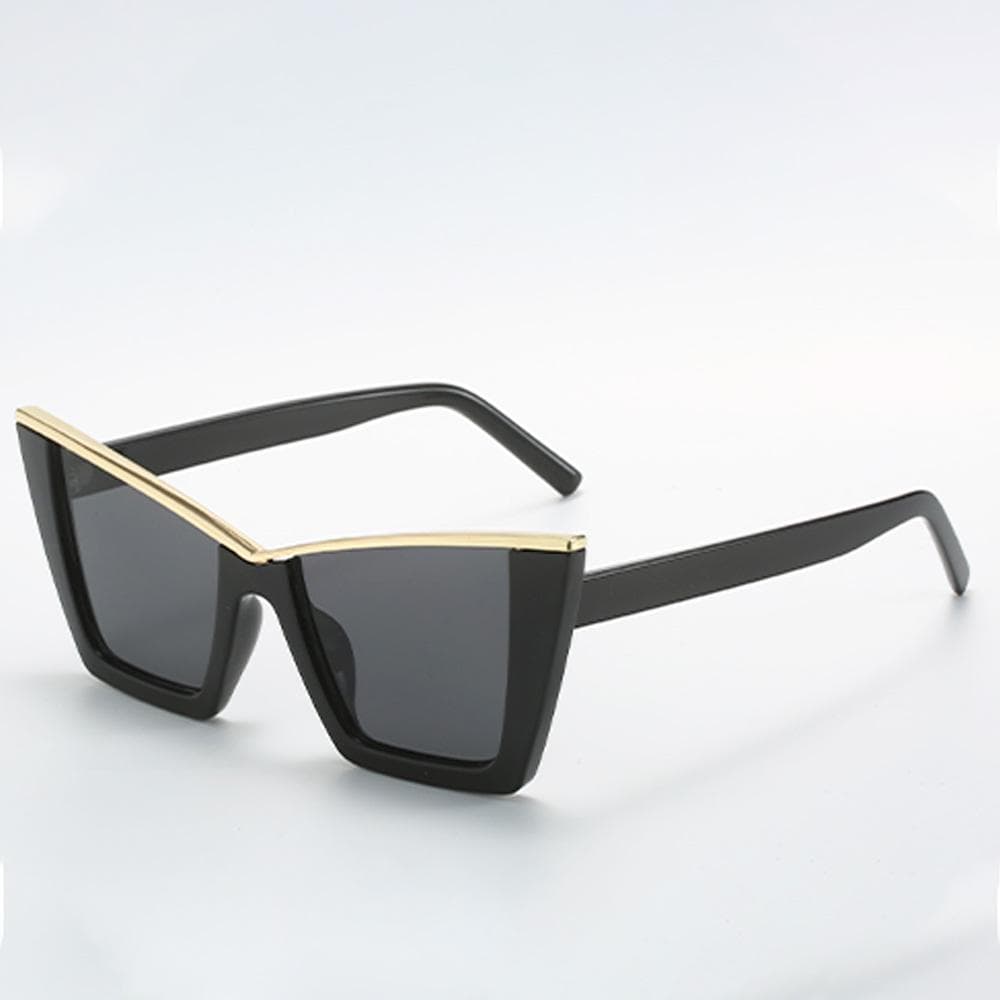 Vintage Large Cat Eye Sunglasses Women Fashion Square Shades Double Bridge Gradient UV400 Sun Protection
