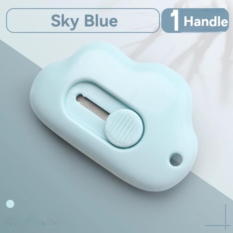 1-3 Piece Cuter Mini Clouds Utility Knife Knife Paper Cutter Art Pcreative Cloud Cute Cartoon Box Knife Stationery Tape Cutter Three-color Optional 1PCS blue