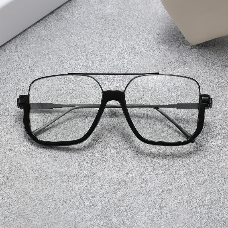 Unisex Trendy Oversized Rectangular Frame Decorative Glasses 1 2 Pair Personalized Fashionable Versatile Eyewear
