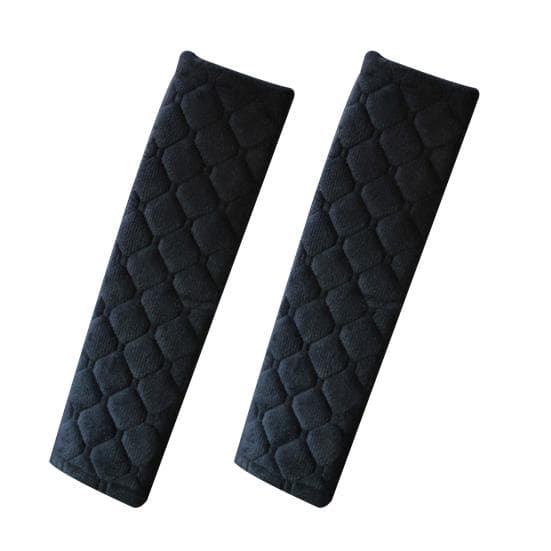 Comfortable Seat Belt Shoulder Pad Durable Universal Strap Cushion Vehicle Supplies 1 Pair Shock Absorption black